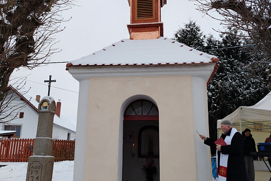 Požehnání obnovené kaple Matky Boží Panny Marie v Zahorčičkách